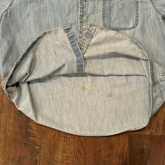 Vintage Levis Shirt Men's 2XL Blue Denim Button Down Shirt Western Pocket VTG - Picture 7 of 10